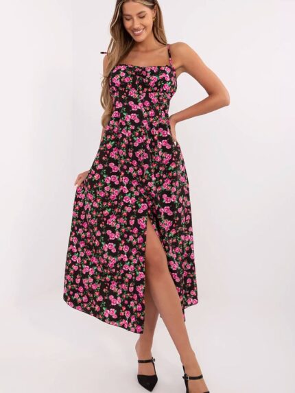 Effortless Chic Floral Midi Dress: Breathable Comfort Perfect Fit (213301)