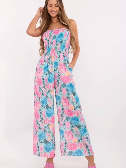 Effortless Chic Floral Viscose Jumpsuit Breathable Comfort Perfect Everyday Wear (213304)