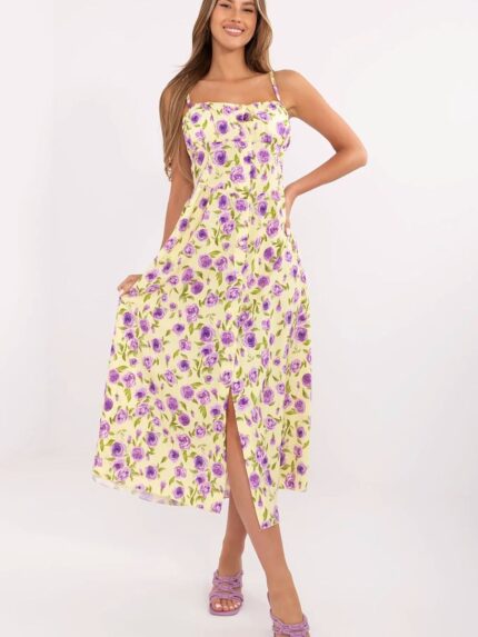 Effortless Chic Floral Midi Dress: Comfortable Breathable & Supportive  (213309)
