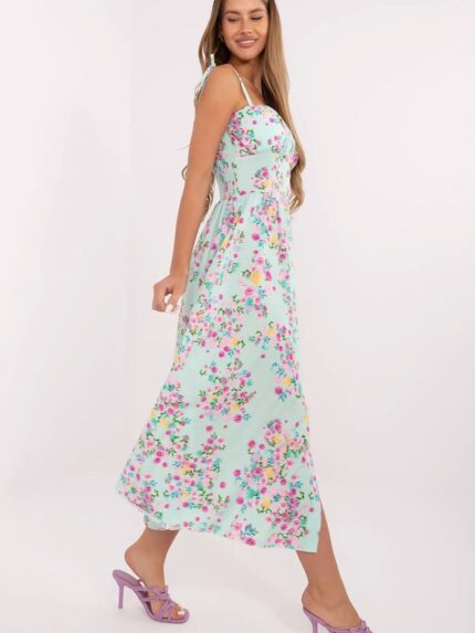 Effortless Chic Floral Midi Dress Breathable Comfort Perfect Fit (213310)