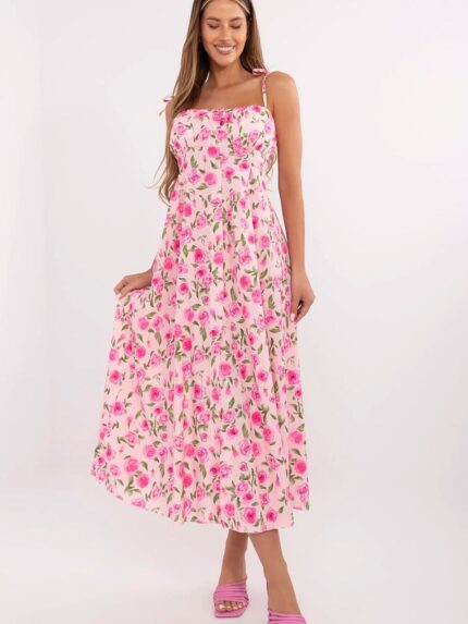 Effortless Chic Floral Midi Dress Breathable Comfortable & Supportive Fit (213311)