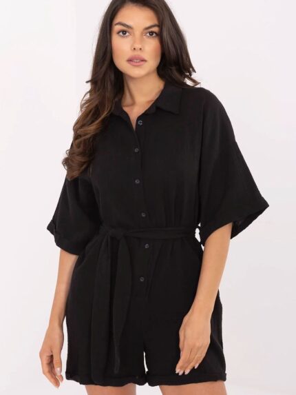 Light Muslin Cotton Jumpsuit Women's Summer Romper Breathable Casual Style Italy Moda (213058)
