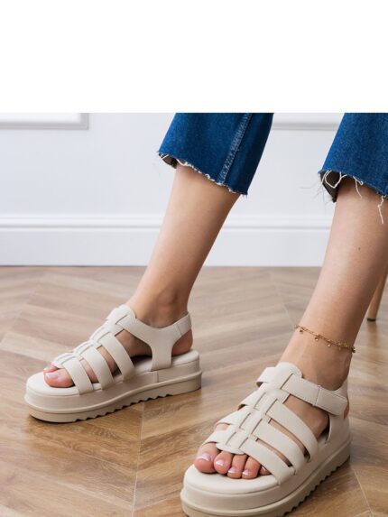 Eco Leather Gladiator Sandals Stylish Summer Comfort Platform Heel Adjustable Fit For Women (213512)