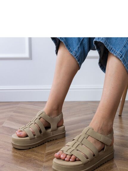 Stylish Women's Gladiator Sandals Eco Leather Platform Comfortable Summer Shoes Velcro Adjustable (213513)