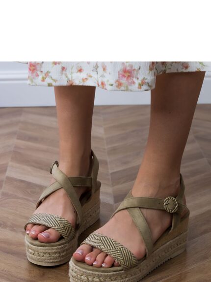 Stylish Women's Espadrille Sandals Eco Leather Buckle Closure Comfortable Summer Shoes PRIMO (213533 7.5)