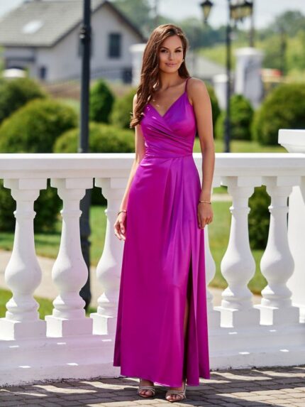 Elegant Satin Long Dress for Prom Wedding or Special Occasion Chic and Comfortable (213638)