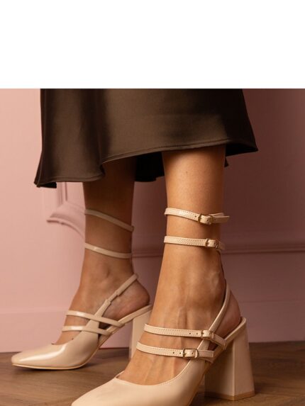 Patent Leather Block Heel Pumps Elegant Women's Shoes Comfortable Buckle Closure Timeless Style (213751)