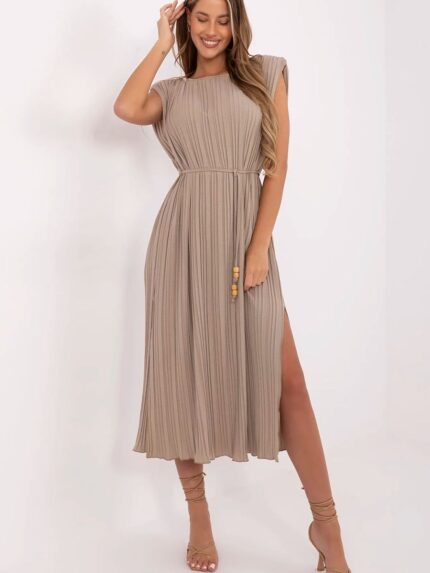 Flared Summer Dress Lightweight Viscose Blend Midi Length Stylish Silhouette Perfect for Warm Weather (213815)