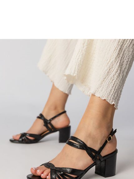Black Platform Sandals for Women Elegant Gemre Designer Shoes Comfort Style (213994)