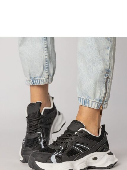 Gemre Black Athletic Sneakers Massive Sole Klarris Unparalleled Comfort Style Durability Versatile Choice (214014)