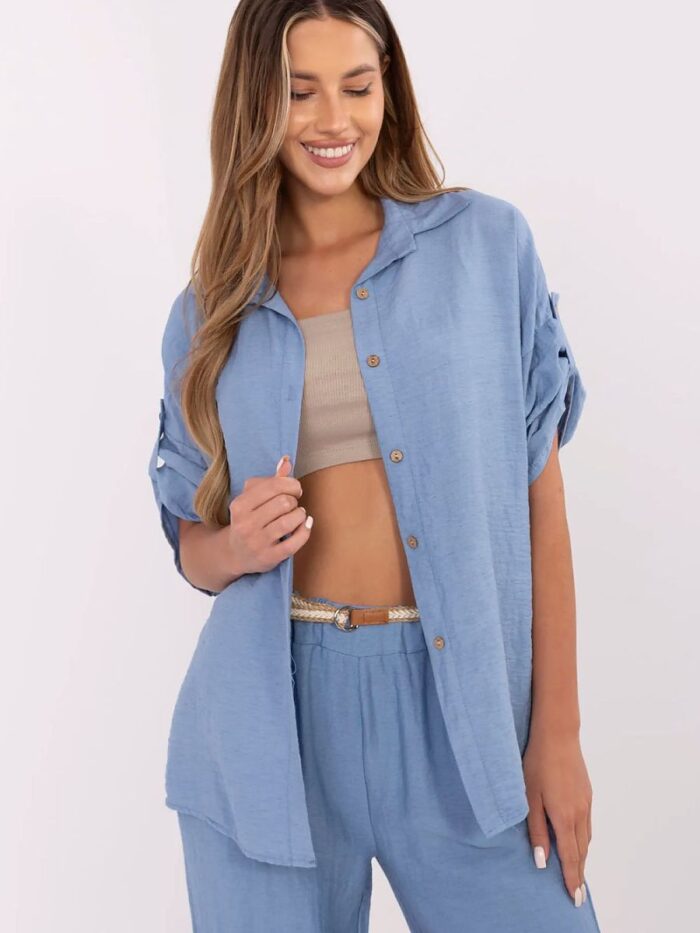 Boho Women's Viscose Linen Shirt Elegant Casual Top for Summer Outfits Airy Comfort (214054) - Image 1