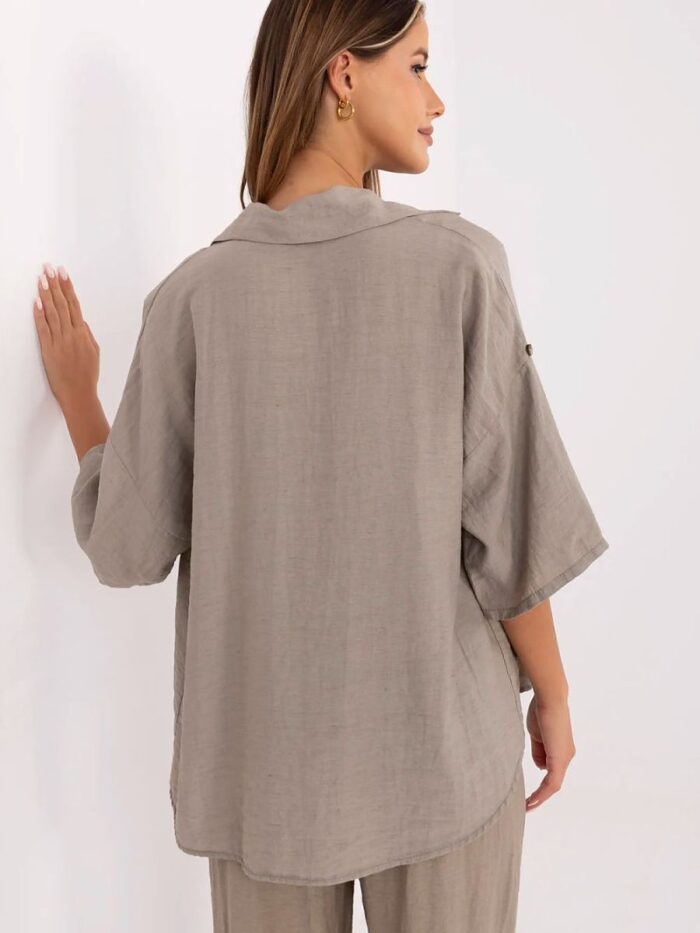 Boho Viscose Linen Shirt Women's Casual Elegant Top Breathable Summer Blouse Everyday Style (214057) - Image 3