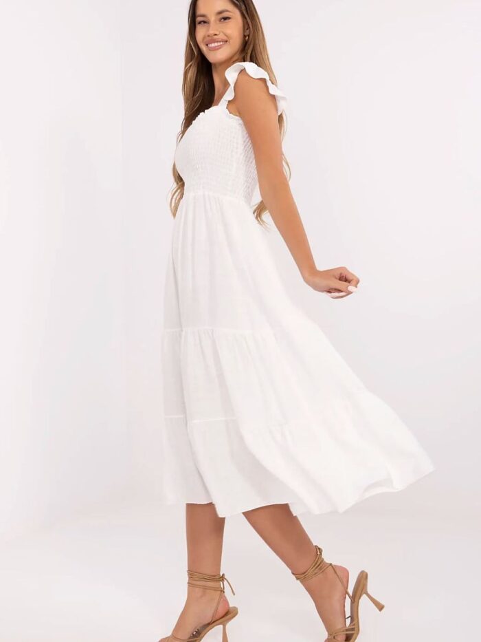 Flirty Flared Summer Dress Viscose Nylon Blend Effortless Chic Rectangle Neckline Perfect for Warm Days (214074) - Image 2
