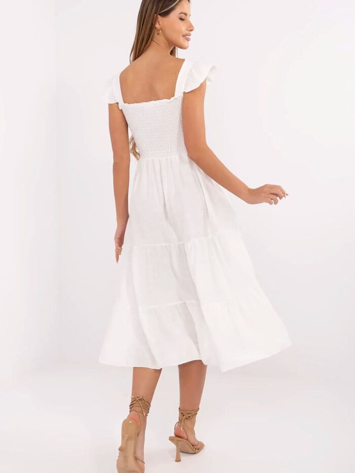 Flirty Flared Summer Dress Viscose Nylon Blend Effortless Chic Rectangle Neckline Perfect for Warm Days (214074) - Image 3