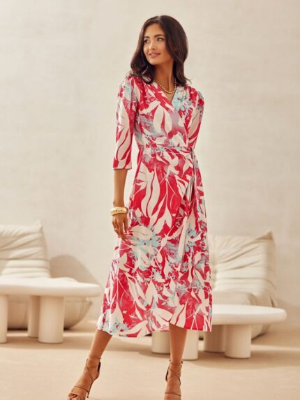 Elegant Midi Dress for Weddings & Parties Polish Design Figure Flattering (214539)