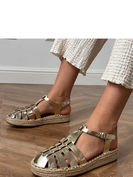 Eco Leather Gladiator Espadrille Sandals Women's Summer Style Comfort Buckle Closure Perfect Fit (214566)