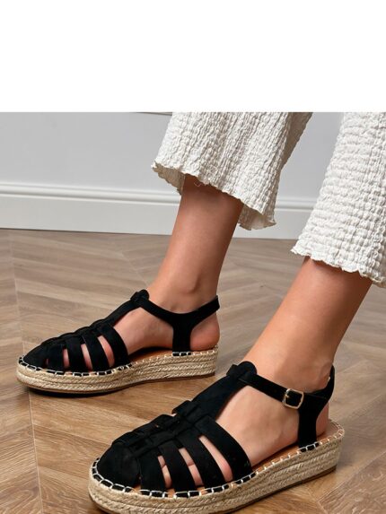 Eco Leather Gladiator Espadrille Sandals Stylish Summer Comfort Adjustable Buckle Perfect Fit Women's Shoes (214568)
