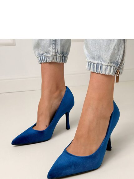 Velvet High Heels for Women Elegant Special Occasion Shoes Slimming Pointed Toe Design (214586)