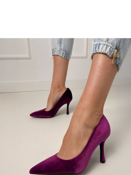 Velvet High Heels for Women Elegant Pointed Toe Special Occasion Shoes Slimming Design (214588)