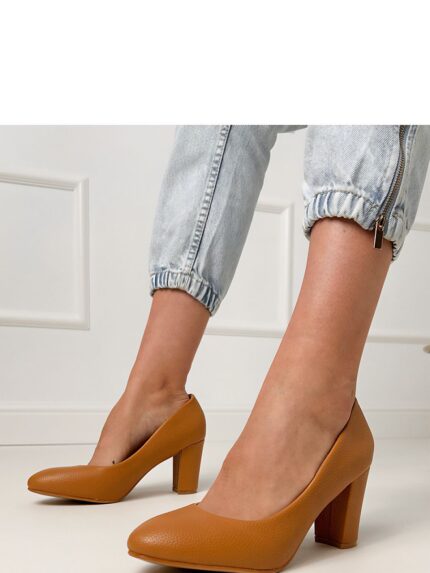 Eco Leather Women's Pumps Elegant Slip On Heels Almond Toe Style Comfort Perfect Outfits (214591)