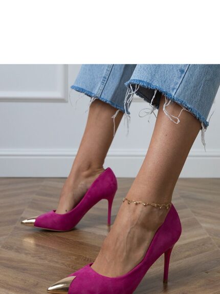 Elegant Faux Suede High Heels Metal Pointed Toe Women's Shoes Stylish Comfort Primo (214597)