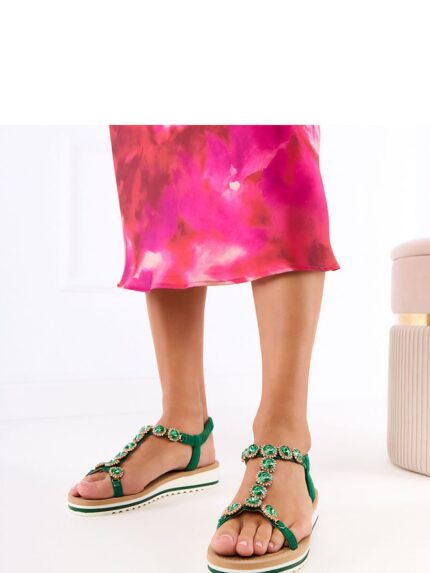 Elegant Eco Suede Women's Sandals Zircon Accents Comfortable Platform Perfect for Every Occasion (214611)