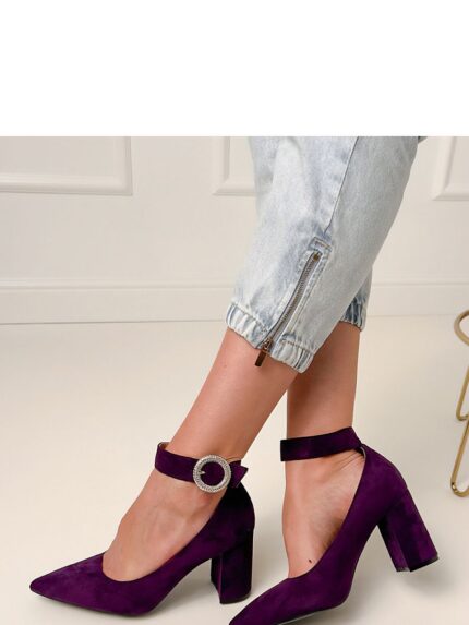 Elegant Women's Pumps Fabric Evening Shoes Buckle Zircons Pointed Toe Heels Stylish Outfits (214632)