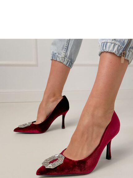 Luxurious Zircon High Heels Elegant Fabric Pointed Toe Shoes Special Occasion Glamour (215092)