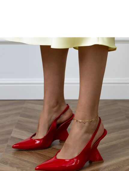 Patent Leather Pointed Toe Pumps Elegant Shine Chic Feminine Style (215097)