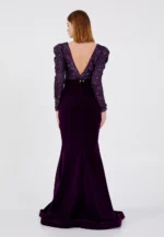 Long Sleeve Maxi Velvet Mermaid Regular Prom Dress (212307) - Image 2