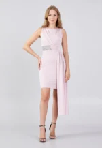 Sleeveless Mini Lycra Column Regular Evening Dress (212316)
