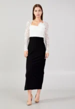 Long Sleeve Midi Viscose Column Regular Casual Dress (212311)
