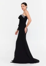 One Shoulder Maxi Viscose Mermaid Regular Wedding Guest Dress (212301) - Image 4