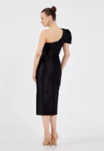 One Shoulder Midi Polyester Column Regular Evening Dress (212314) - Image 2