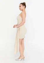 Strapless Mini Viscose Column Regular Cocktail Dress (212303) - Image 3