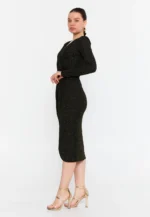 Long Sleeve Midi Lycra Column Regular Evening Dress (212308) - Image 3