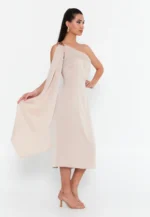 One Shoulder Midi Viscose Column Regular Casual Dress (212305) - Image 3