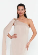 One Shoulder Midi Viscose Column Regular Casual Dress (212305) - Image 4