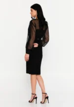 Long Sleeve Midi Viscose Column Regular Evening Dress (212310) - Image 2